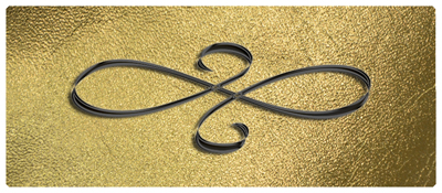 DNSEMP-L-601-BK-SH-GD Black Scroll Shimmer Gold